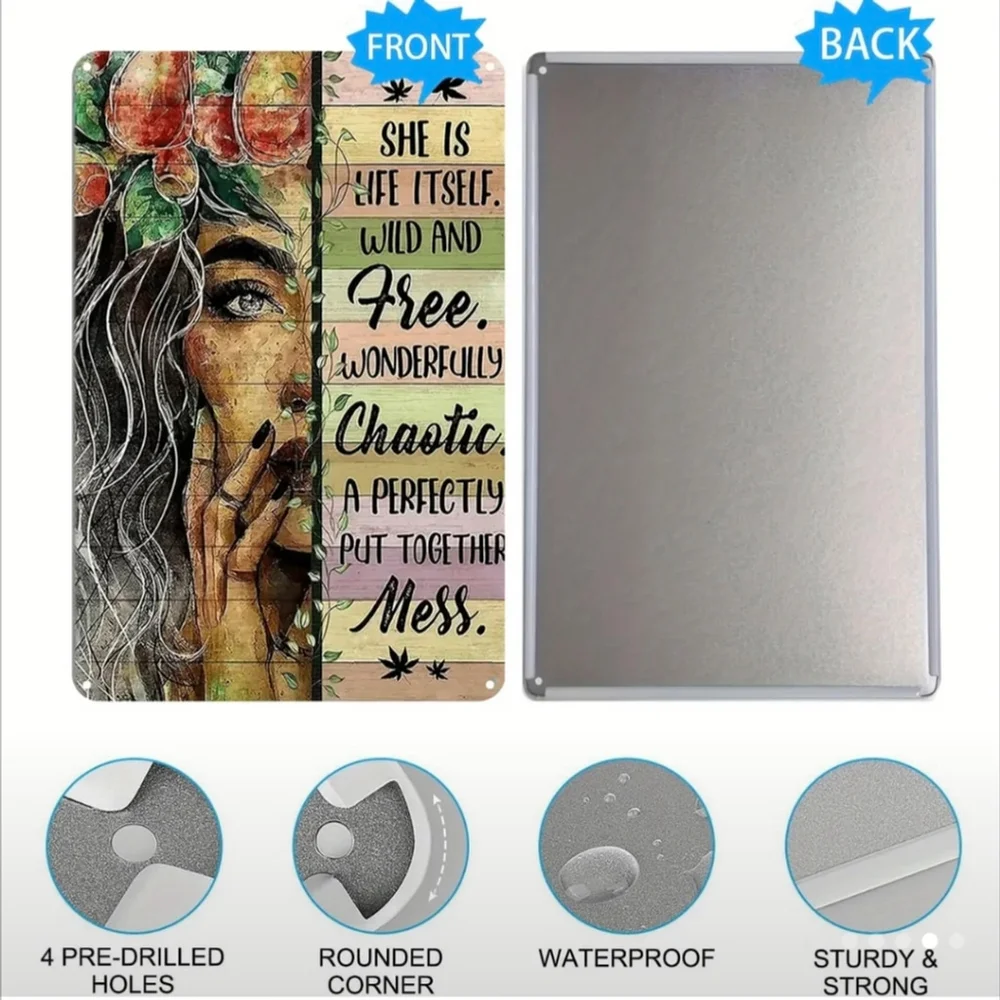 Retro Girl Metal Sign